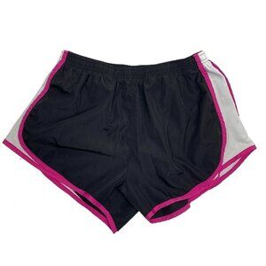 Jockey Women's Lined Athletic Shorts - Black/Pink/White, Size Large